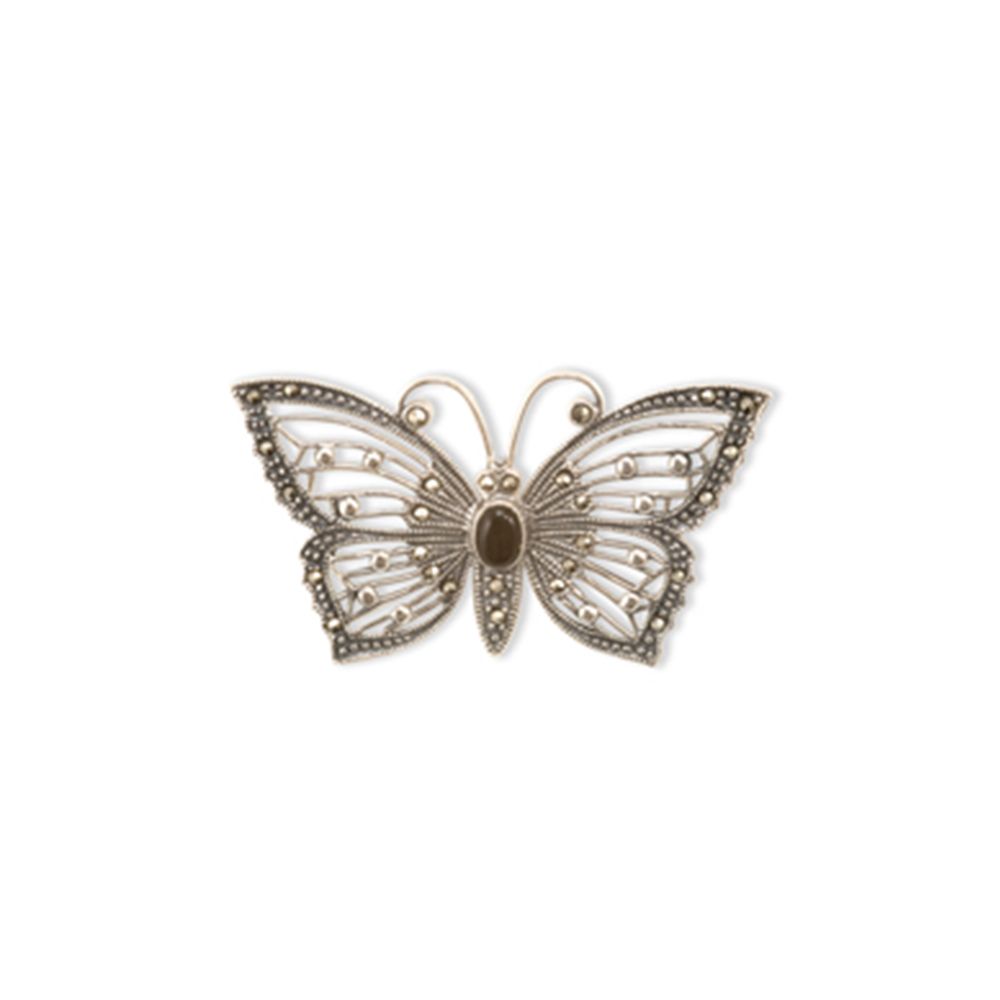 licht Rationeel Troosteloos Rikkoert zilveren vlinder broche met marcasiet en onyx kopen
