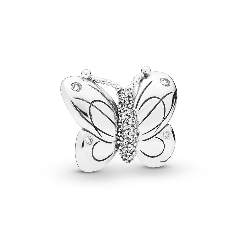 album Altijd koel Pandora zilveren charm vlinder met zirkonia's kopen