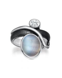 Rabinovich zilveren ring met maansteen en zirkonia, 40803021