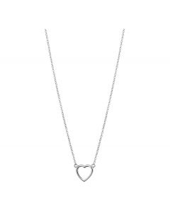 Rikkoert zilveren ketting met hanger hart 41 - 45 cm.