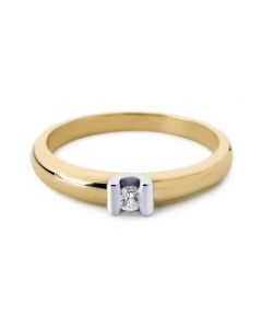 R&C bicolor gouden Camille ring met diamant, RIN0016S