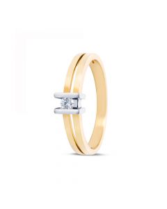 R&C geelgouden ring met diamant, RIN0095S-17,0