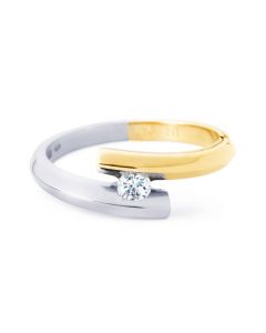 R&C 14 kt. bicolor ring met diamant, RIN0003M-17