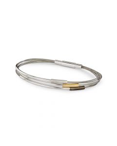 YO Design zilveren/edelstalen Jagan armband 18,5 cm., T0857
