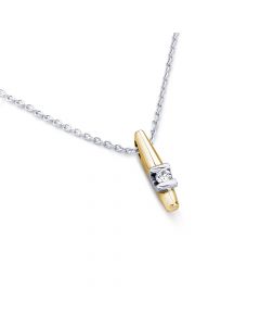 R&C bicolor gouden Camille hanger met diamant, HAN0016