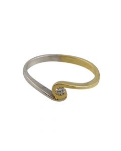 R&C bicolor gouden Babette ring met diamant, RIN0042