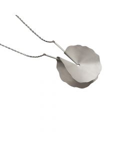 Deco Echo zilveren collier met ronde hanger 44 cm., P 042897