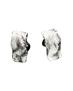 Sanjoya zilveren matte creolen in golvende vorm, PRE10174004