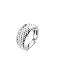 Ti Sento zilveren ring met geribbelde structuur, 12217SI/56
